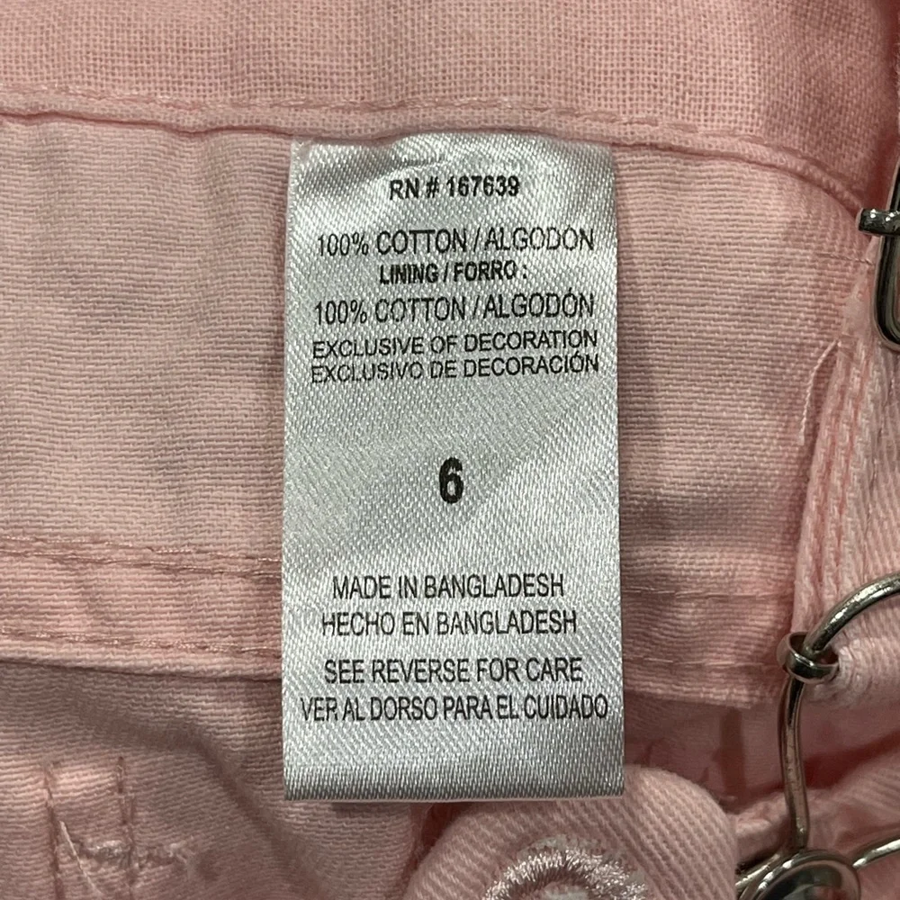 Little Lass pink cat floral jean romper size 6